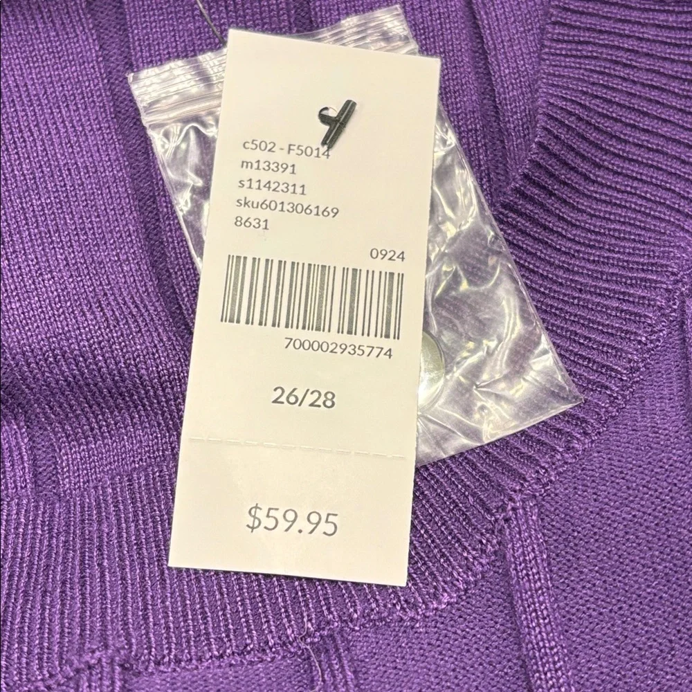 NWT Lane Bryant Purple Ribbed Pullover Sweater - Picture 5 of 5